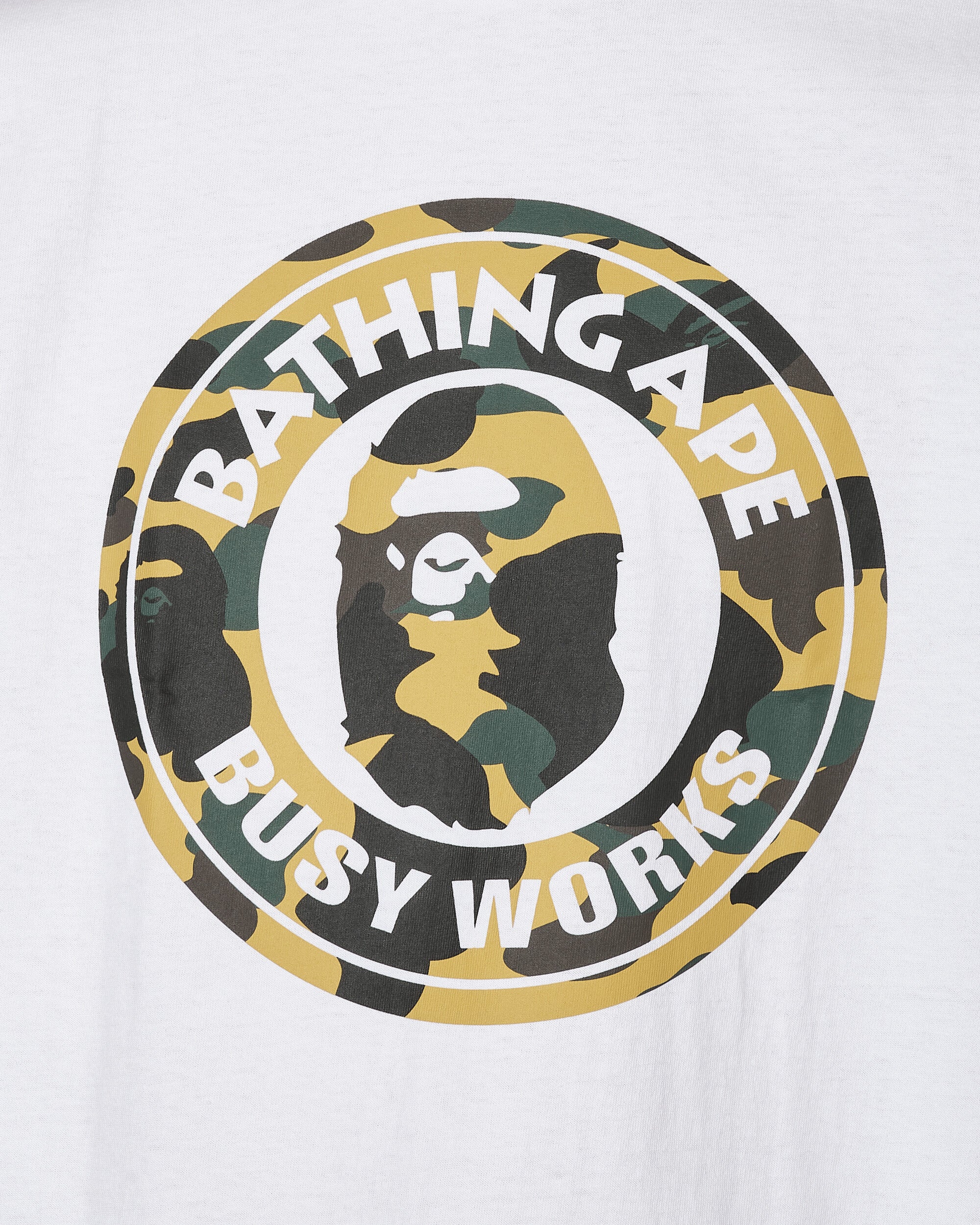 A Bathing Ape 1St Camo Busy Works Tee M White T-Shirts Shortsleeve 1K30110010 WHITE