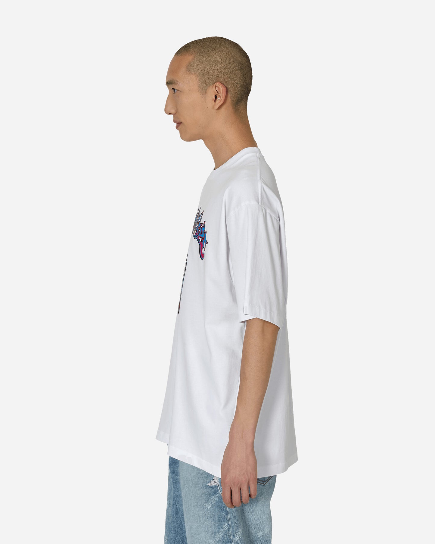 A Bathing Ape Mad Flame Ape Head Relaxed Fit Tee M White T-Shirts Shortsleeve 1K30110320 WHITE