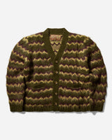 Brain Dead Zig Zag Striped Cardigan Olive Multi Knitwears Cardigans O11004049 OLMU