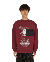 Brain Dead Saturated Voids Vintage Wash Burgundy Sweatshirts Crewneck BDF21T10002098 RD05