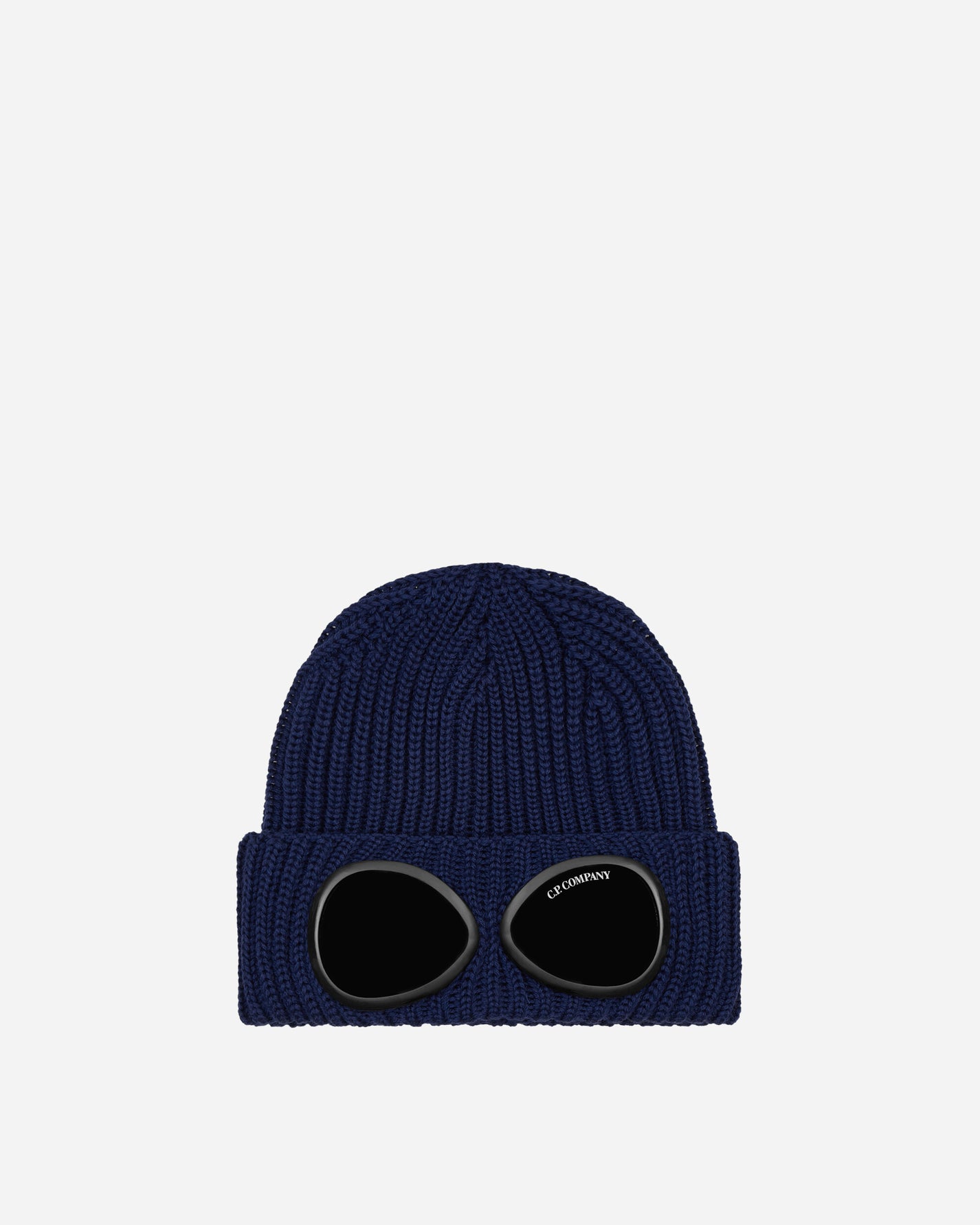 C.P. Company Extra Fine Merino Wool Goggle Beanie Estate Blue Hats Beanies 17CMAC122A005509A 887