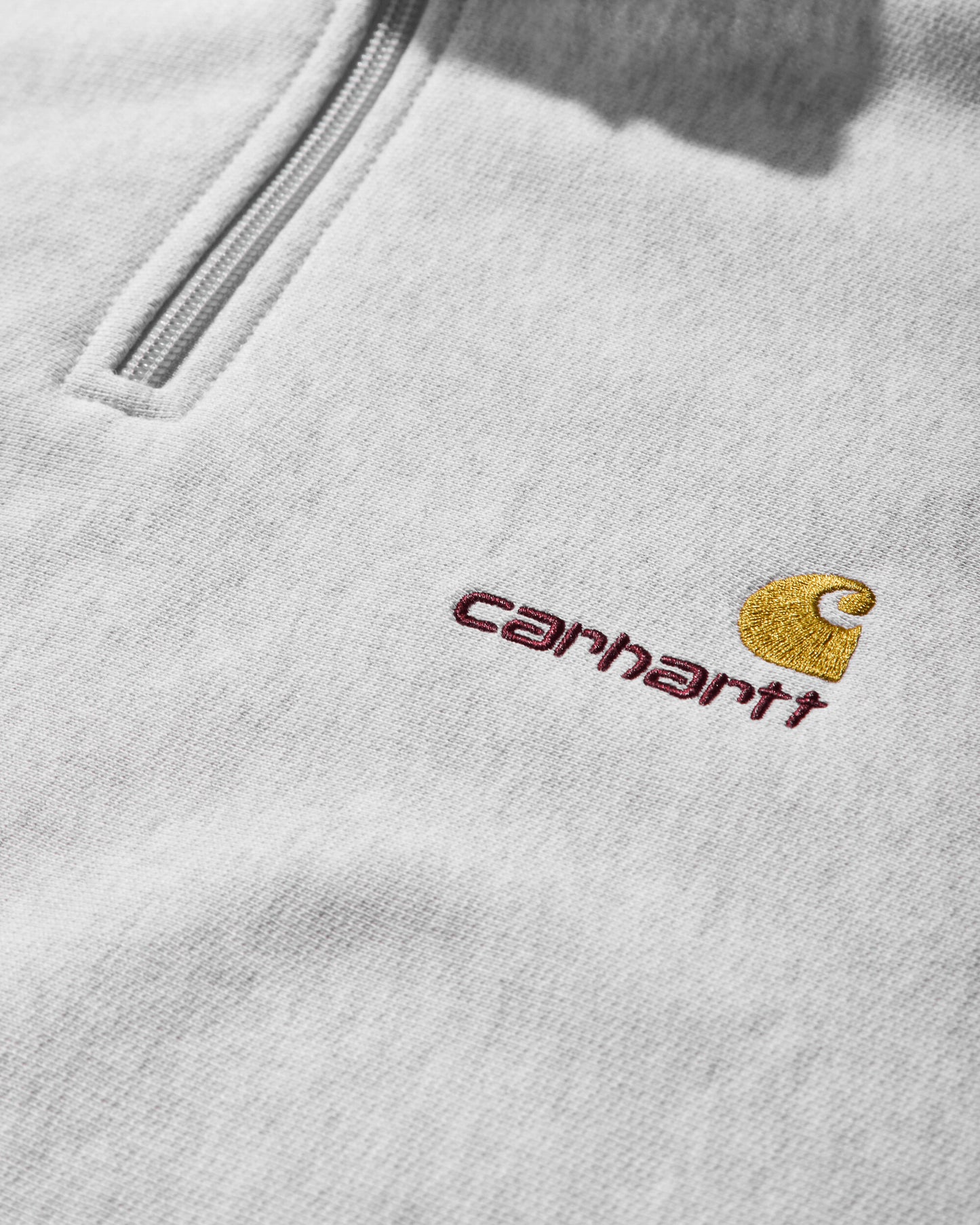 Carhartt WIP Half Zip American Script Sweat Ash Heather Sweatshirts Crewneck I027014 482XX