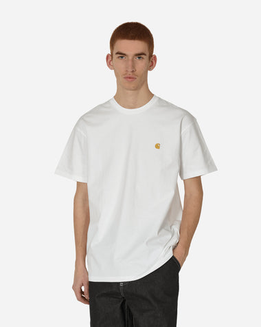 Carhartt WIP S/S Chase T-Shirt White/Gold T-Shirts Shortsleeve I026391 00RXX