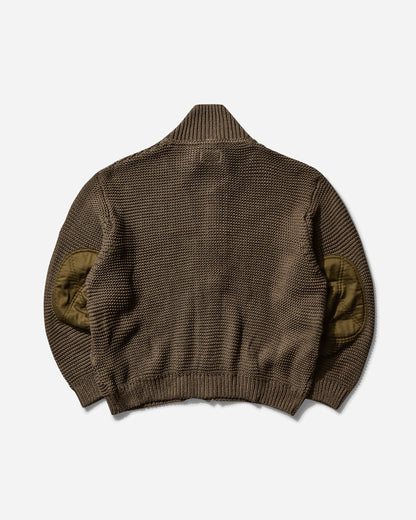 Cav Empt Cotton Zip Up Knit Khaki Knitwears Sweaters CES26KN02 1