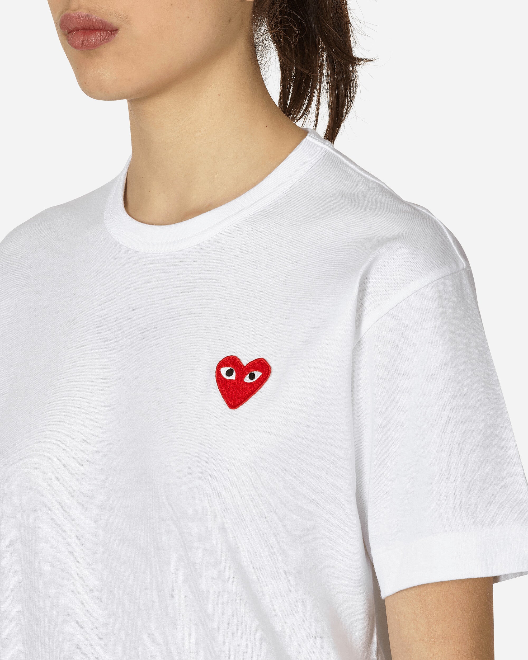 Comme Des Garçons Play T-Shirt Short Sleeve Knit White T-Shirts Shortsleeve P1T108  2