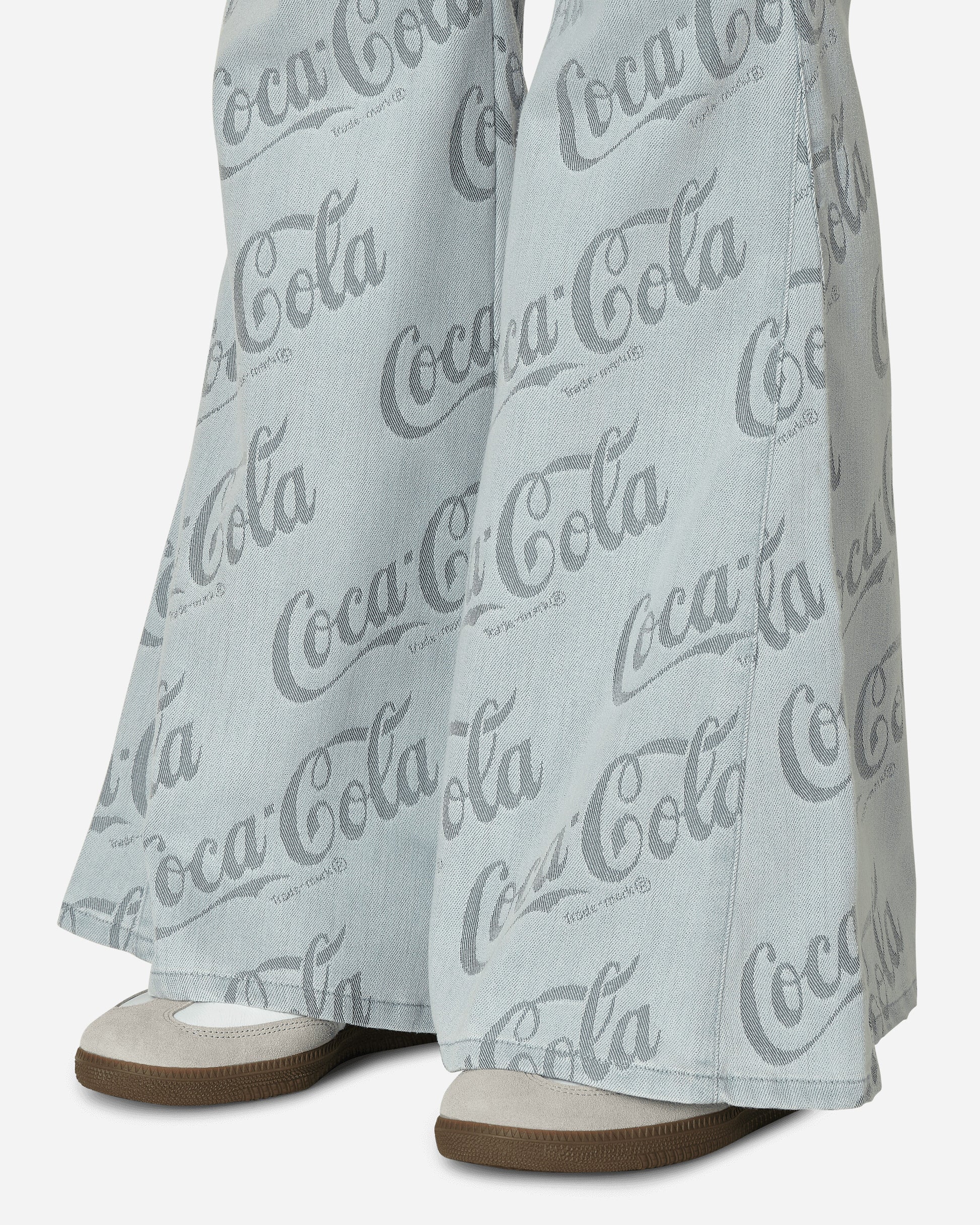 ERL Coca-Cola Jacquard Denim Flare Pants Grey Coca-Cola Pants Flare ERL08P014 1