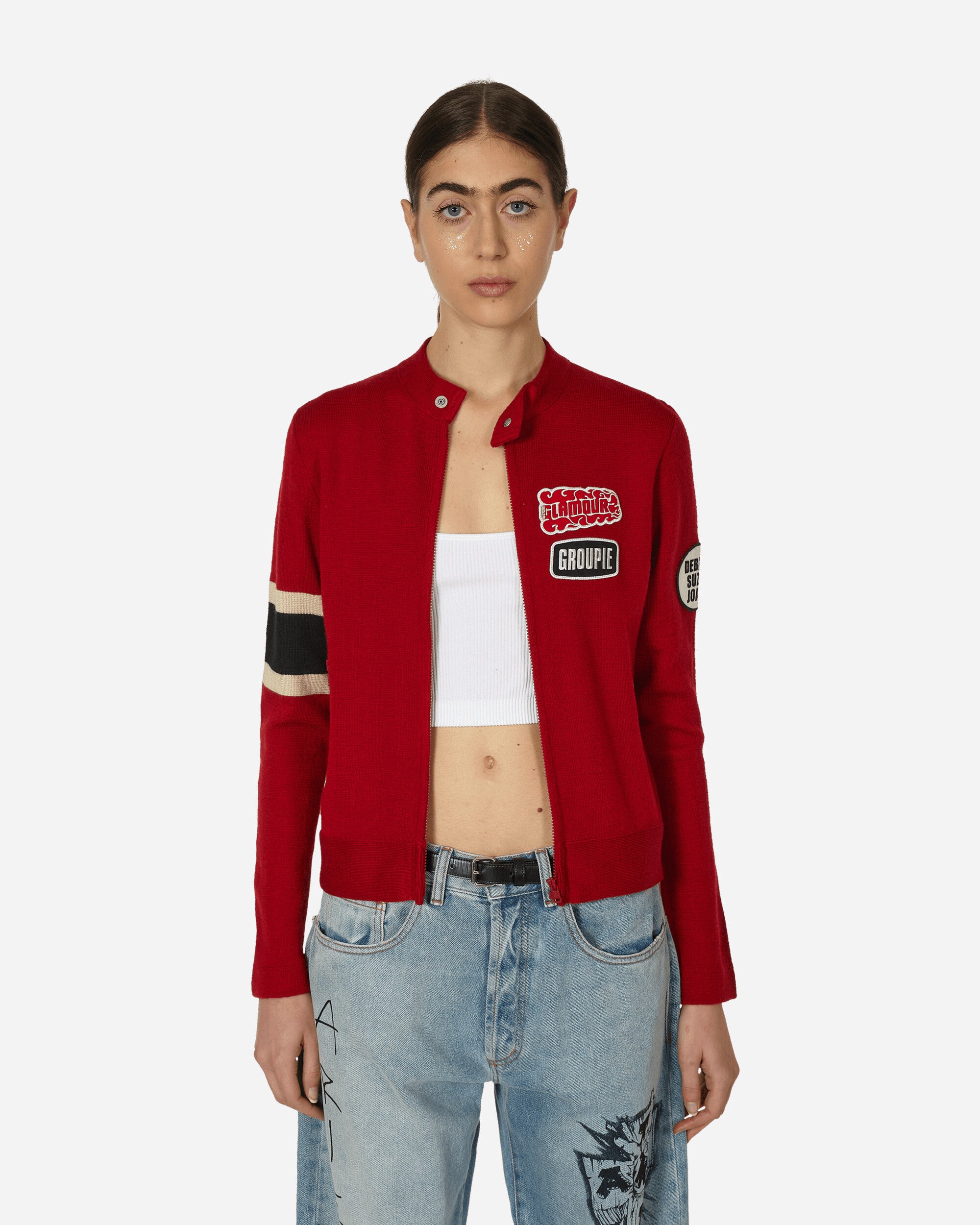 Hysteric Glamour Wmns Flaming Girl Moto Jacket Red Coats and Jackets Jackets 01233NJ019 RED