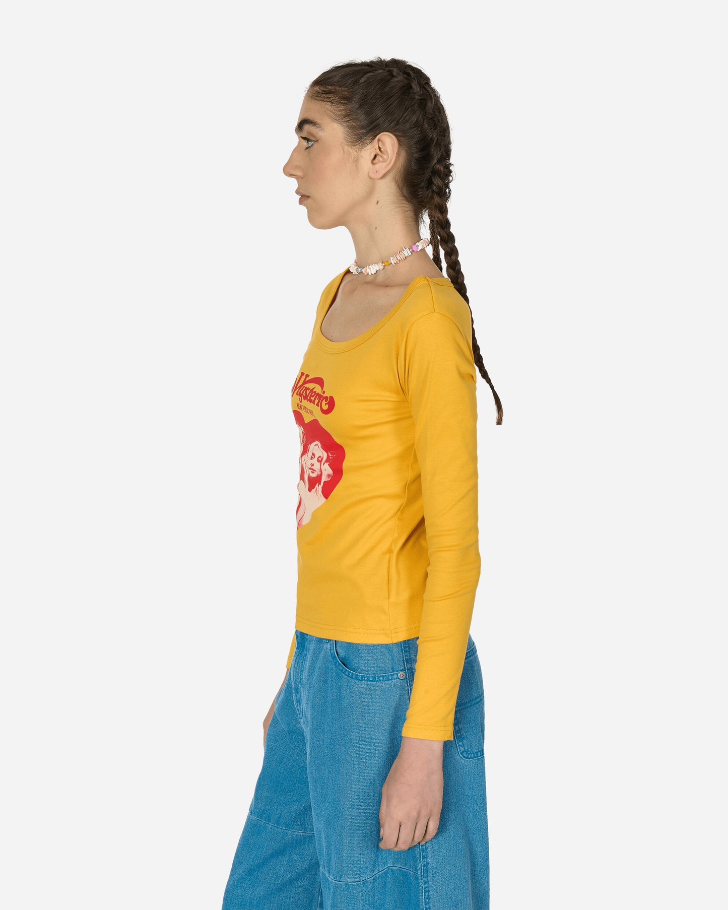 Hysteric Glamour Wmns Hysteric Heart Yellow T-Shirts Longsleeve 01241CL039 B