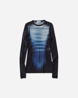 Jean Paul Gaultier Wmns Mesh Crew Neck Top Navy/Lightblue/White T-Shirts Longsleeve 25-33-F-TO257-T576 595601