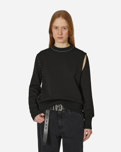 MM6 Wmns Girocollo Black Sweatshirts Crewneck S62HL0025 900