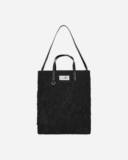 MM6 Maison Margiela Wmns Shopping Bag Wrinkle Fabric Black Bags and Backpacks Tote Bags SB5WC0013 T8013