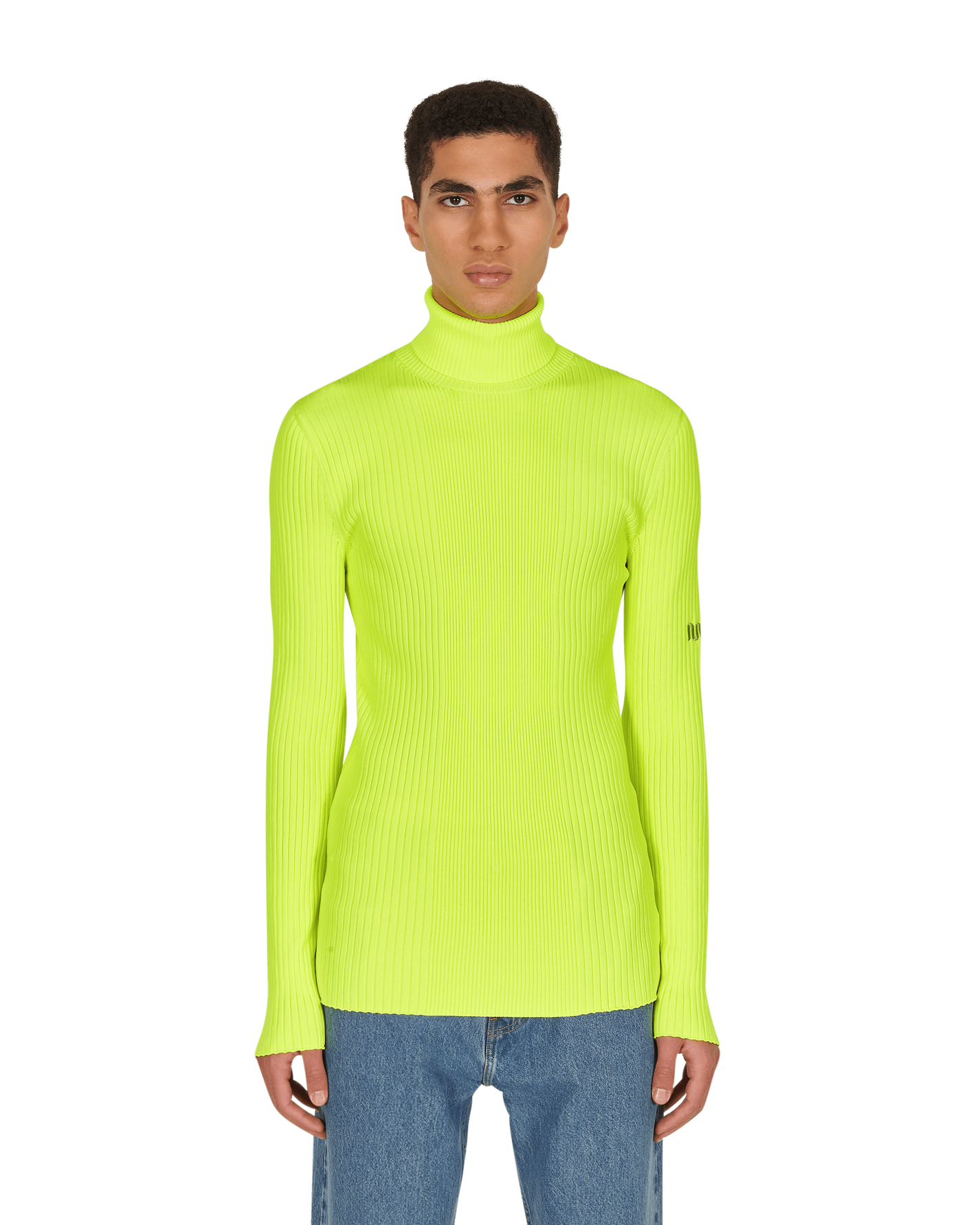 Martine Rose Ribbed Capo Fluo Yellow Knitwears Turtleneck M926KW MR023