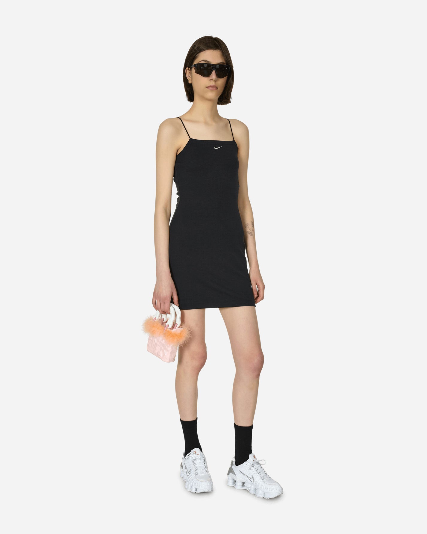 Nike Wmns Nsw Nk Chll Knt Mrib Cmi Drs Black/Sail Dresses Dress Mid FN4157-010