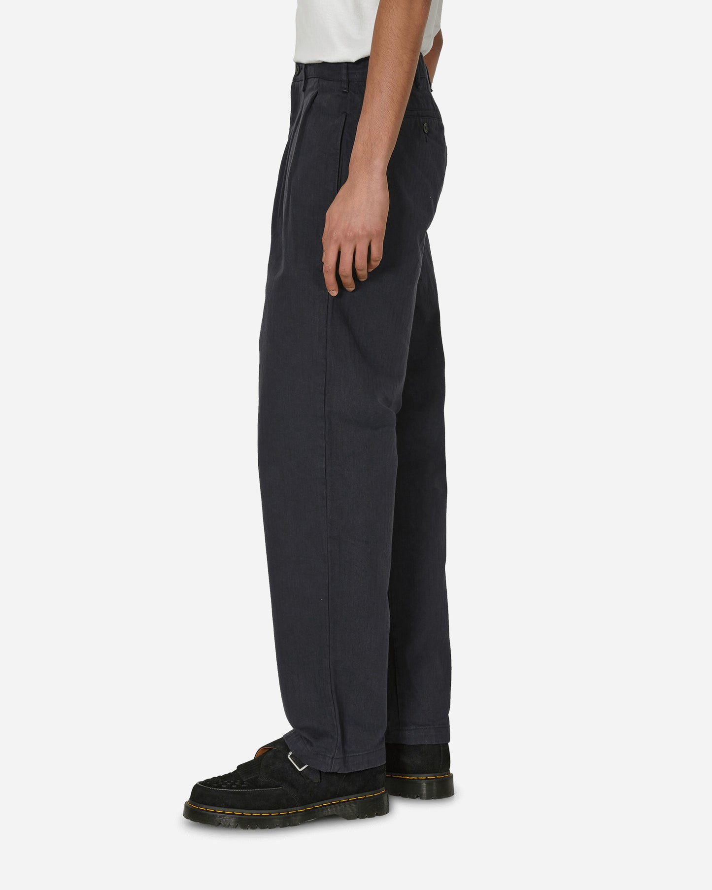 Noah Double-Pleat Herringbone Pant Navy Pants Trousers P2NOAH NVY