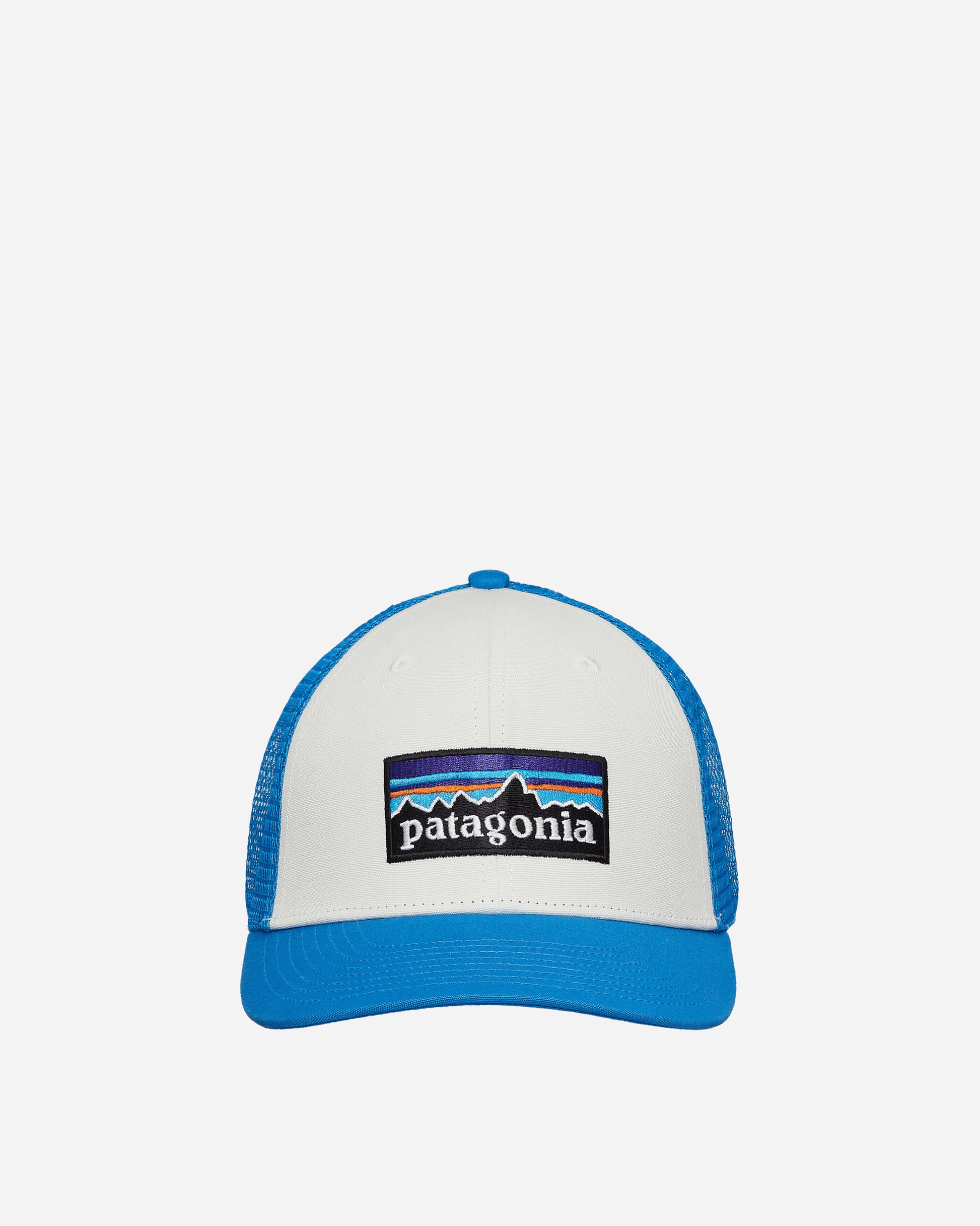Patagonia P-6 Logo Trucker Hat White w/Vessel Blue Hats Caps 38289 WVLB