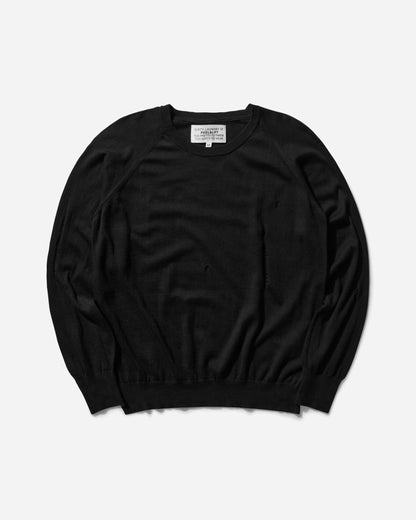 Peel & Lift Peel & Lift  X Slam Jam Damaged Jumper Black Knitwears Sweaters PL23-K003 001