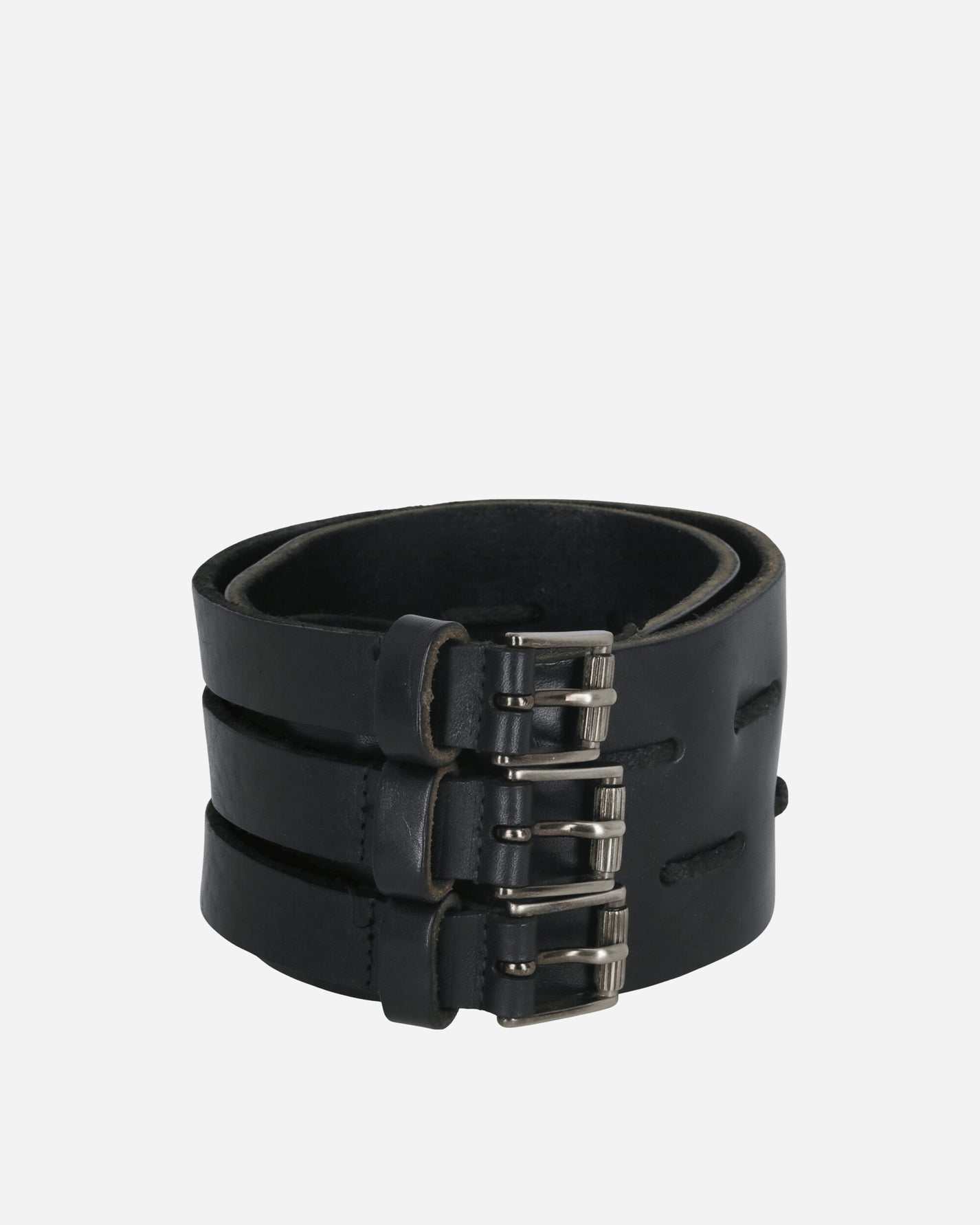 Pezze Vintage Black Belt With Three Buckles Black Belts Belt 67247 1