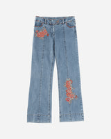 Pezze Vintage Wmns Low Waist Jeans With Beads Blue Pants Denim 0672413 1