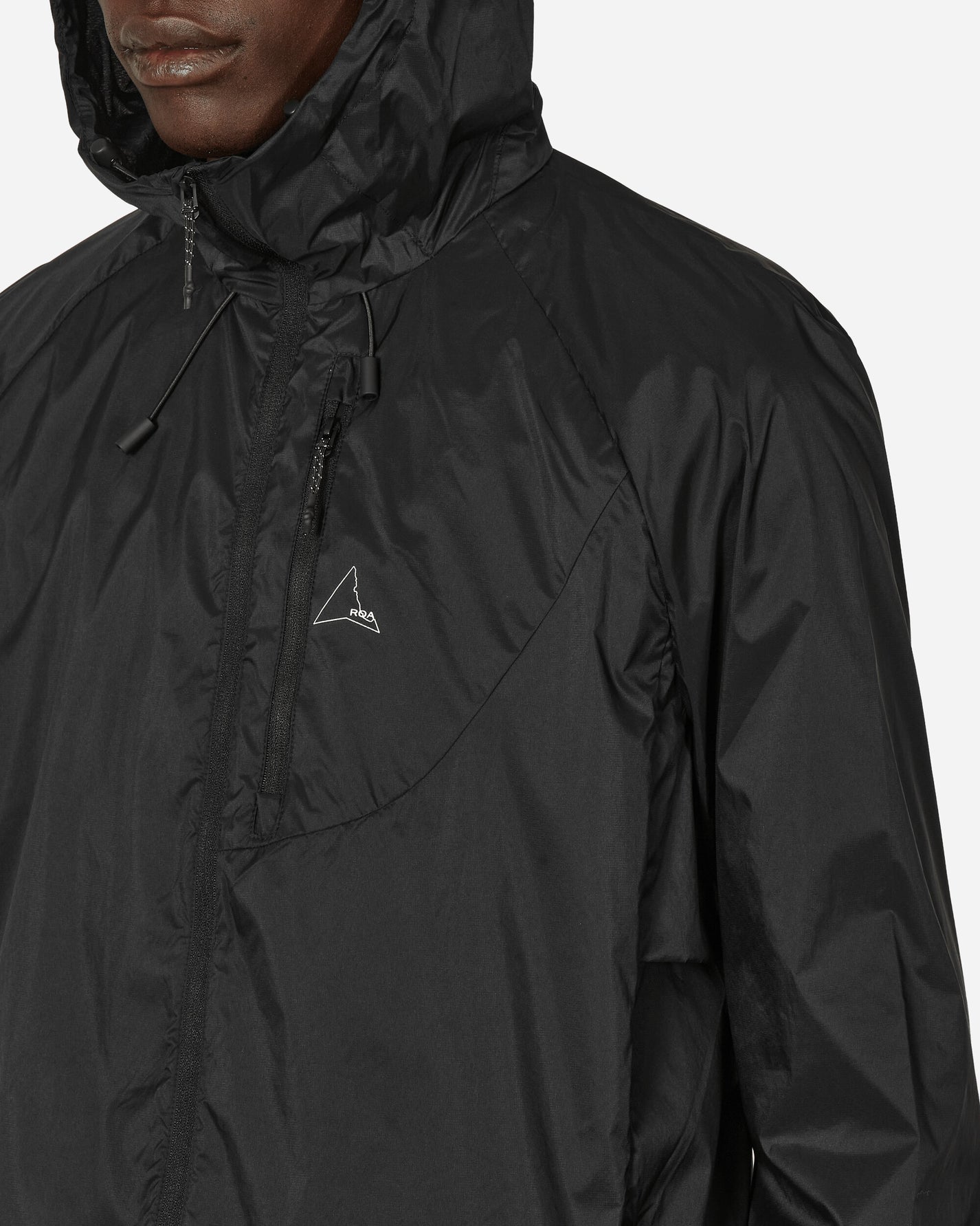 ROA Over Packable Windbreaker Black Reflective Coats and Jackets Jackets RBMW039FA21 BLK0001