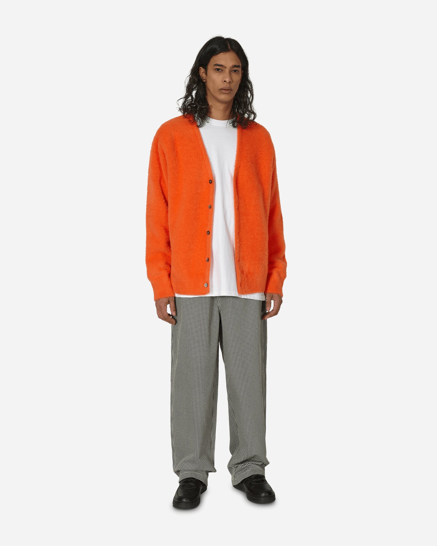 Stüssy Shaggy Cardigan Red Orange Knitwears Cardigans 117094 2538