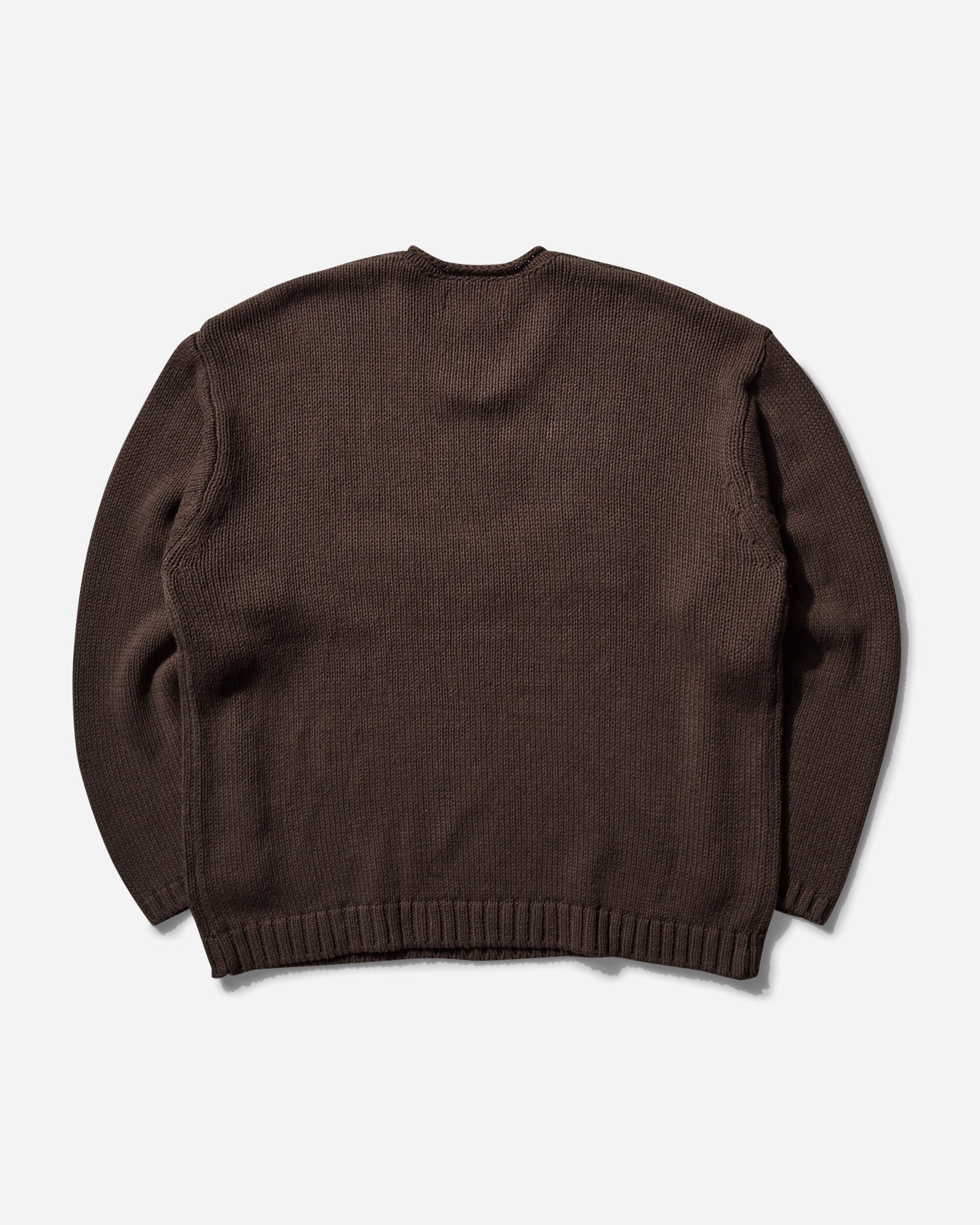 Stüssy Roll V-Neck Logo Sweater Brown Sweatshirts Crewneck 117246 1001