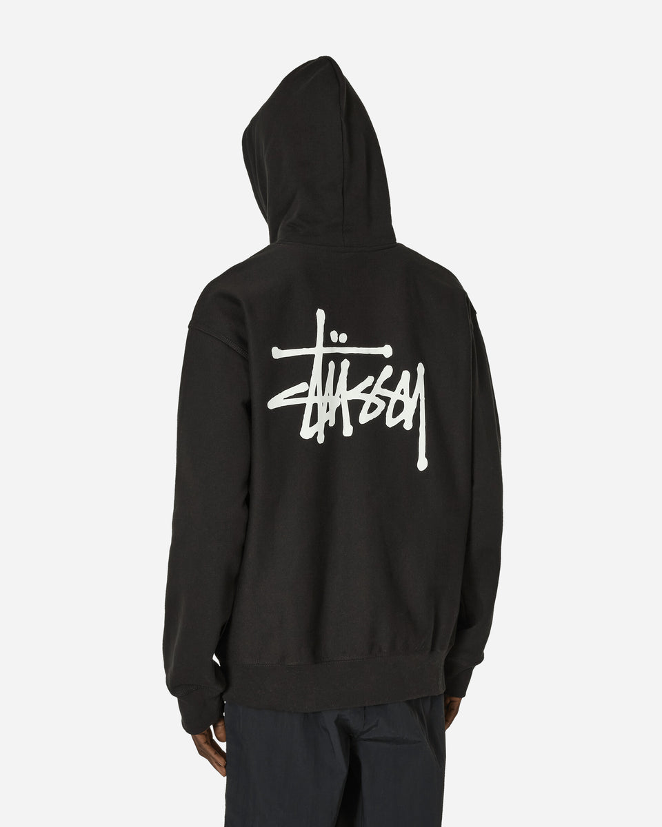 Stüssy Basic Hooded Sweatshirt Black - Slam Jam® Official Store