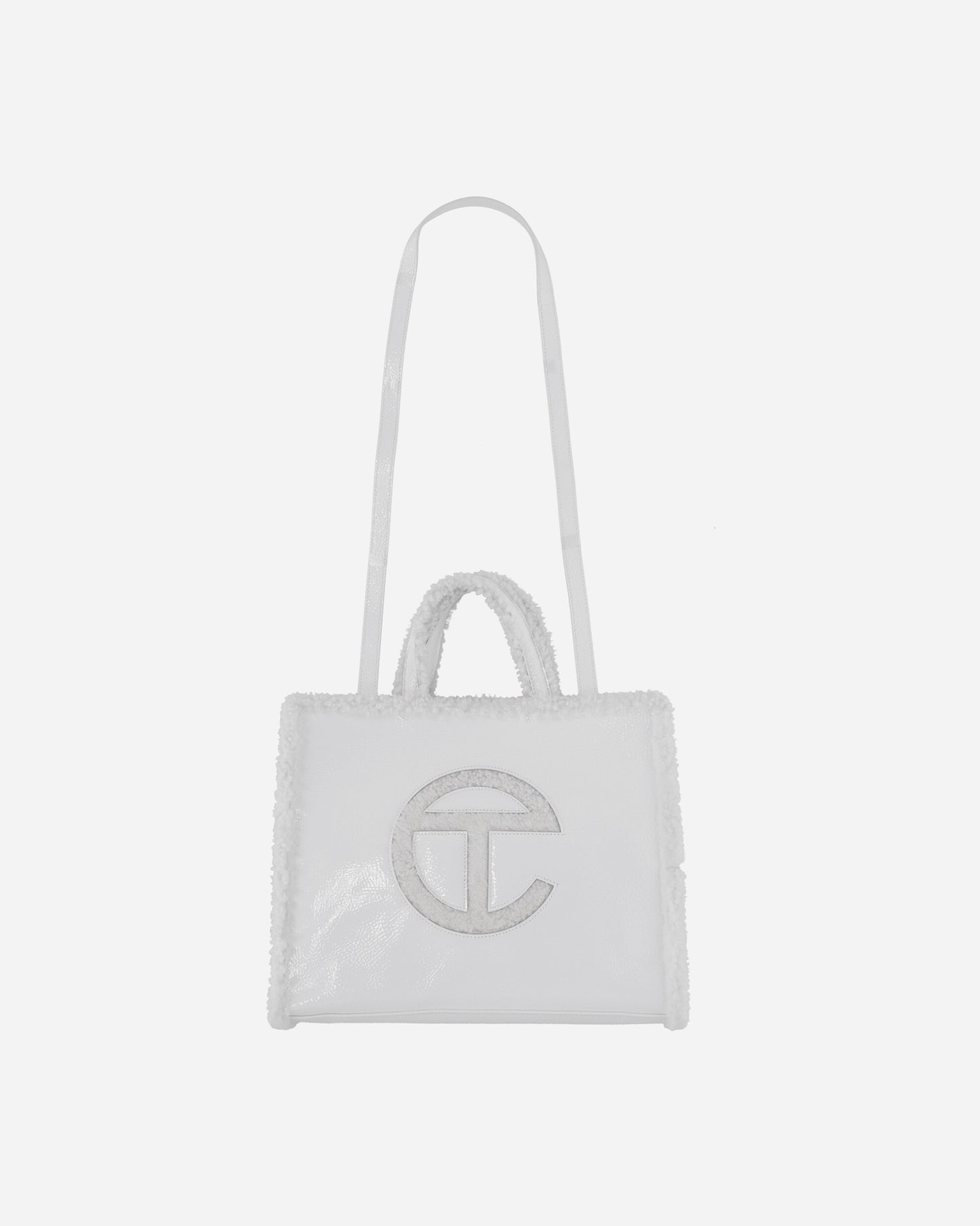 UGG U Ugg X Telfar M Shopper Crinkle White Bags and Backpacks Tote Bags 1155851 WHT