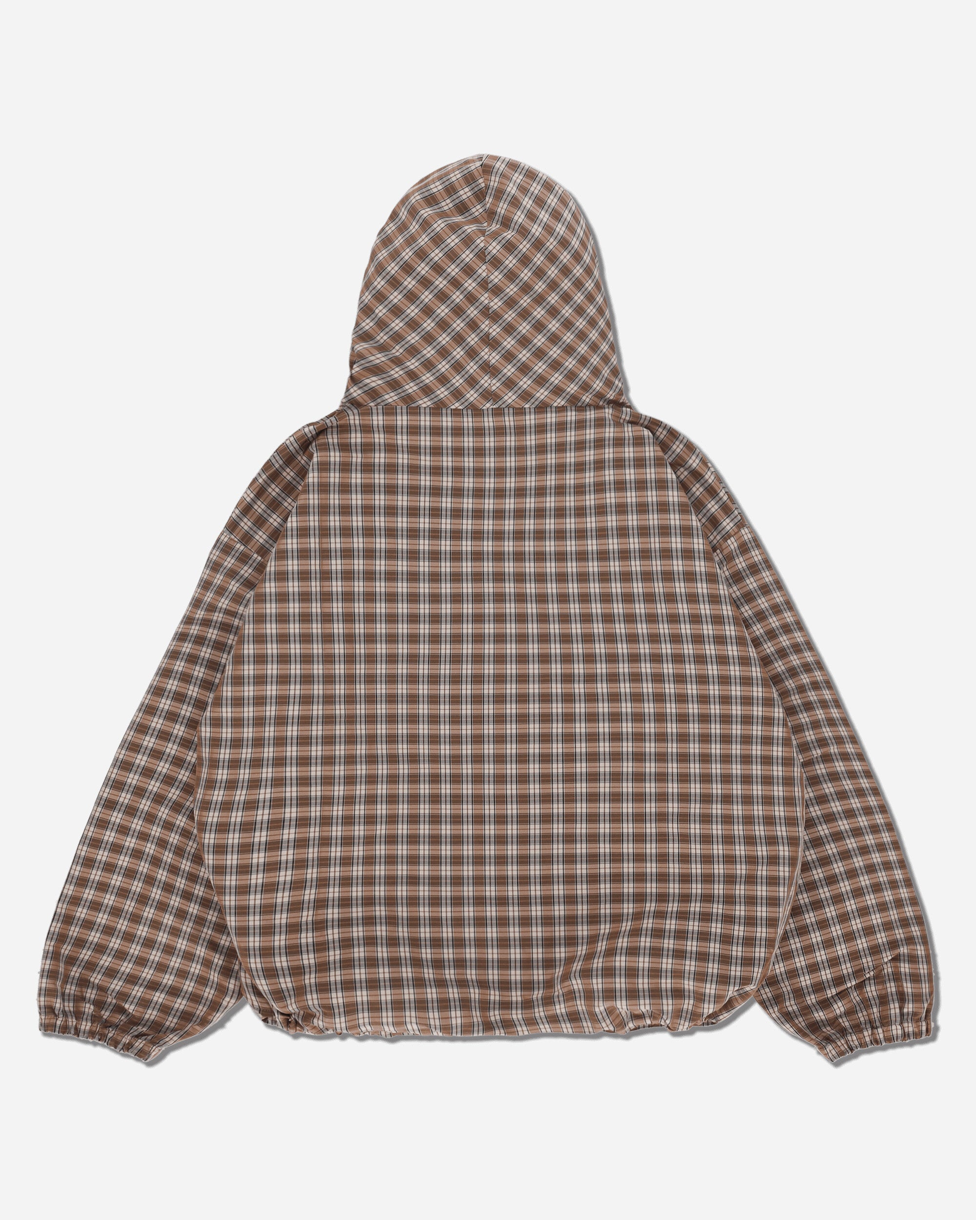 Umbro Masked Hood Plaid Shirt Brown Beige Shirts Overshirt UBMW039FA24 BRW0013