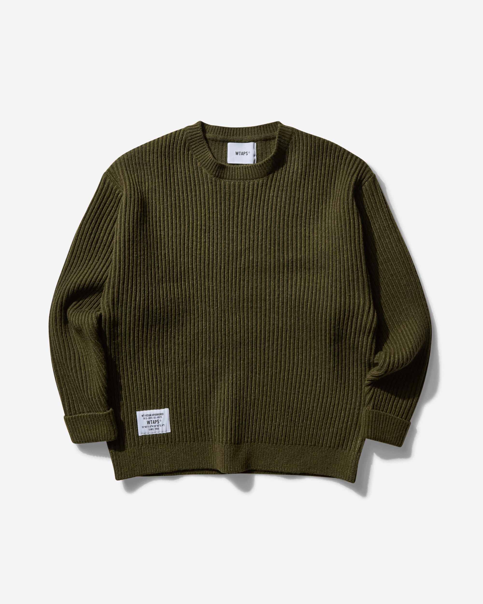 WTAPS Knit 06 Olive Drab Knitwears Sweaters 242MADT-KNM06 002