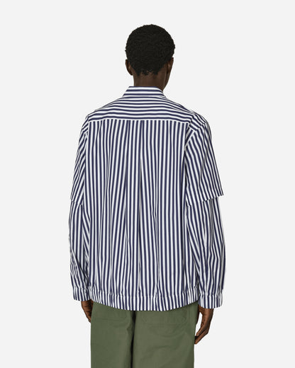 sacai Cotton Poplin Shirt Navy Stripe Shirts Longsleeve Shirt 24-03465M 222