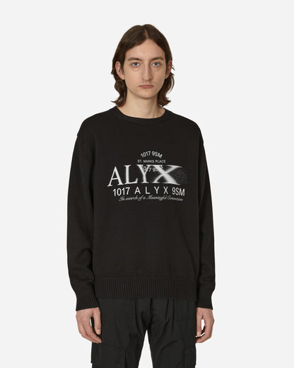 1017 Alyx 9SM Graphic Crewneck Sweater Black Knitwears Sweaters AAMKN0190YA01 BLK0001