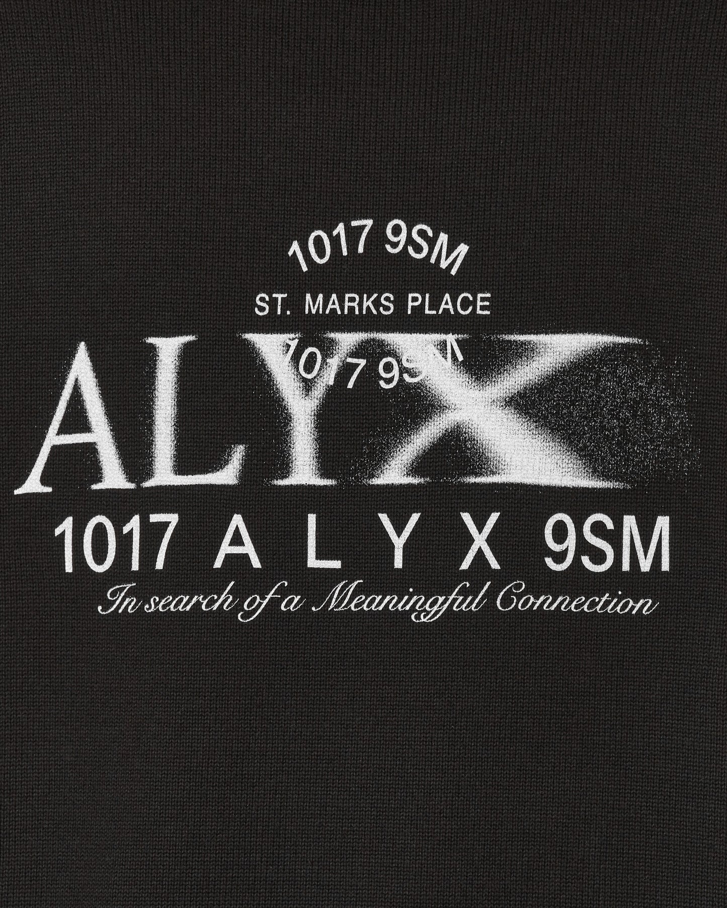 1017 Alyx 9SM Graphic Crewneck Sweater Black Knitwears Sweaters AAMKN0190YA01 BLK0001