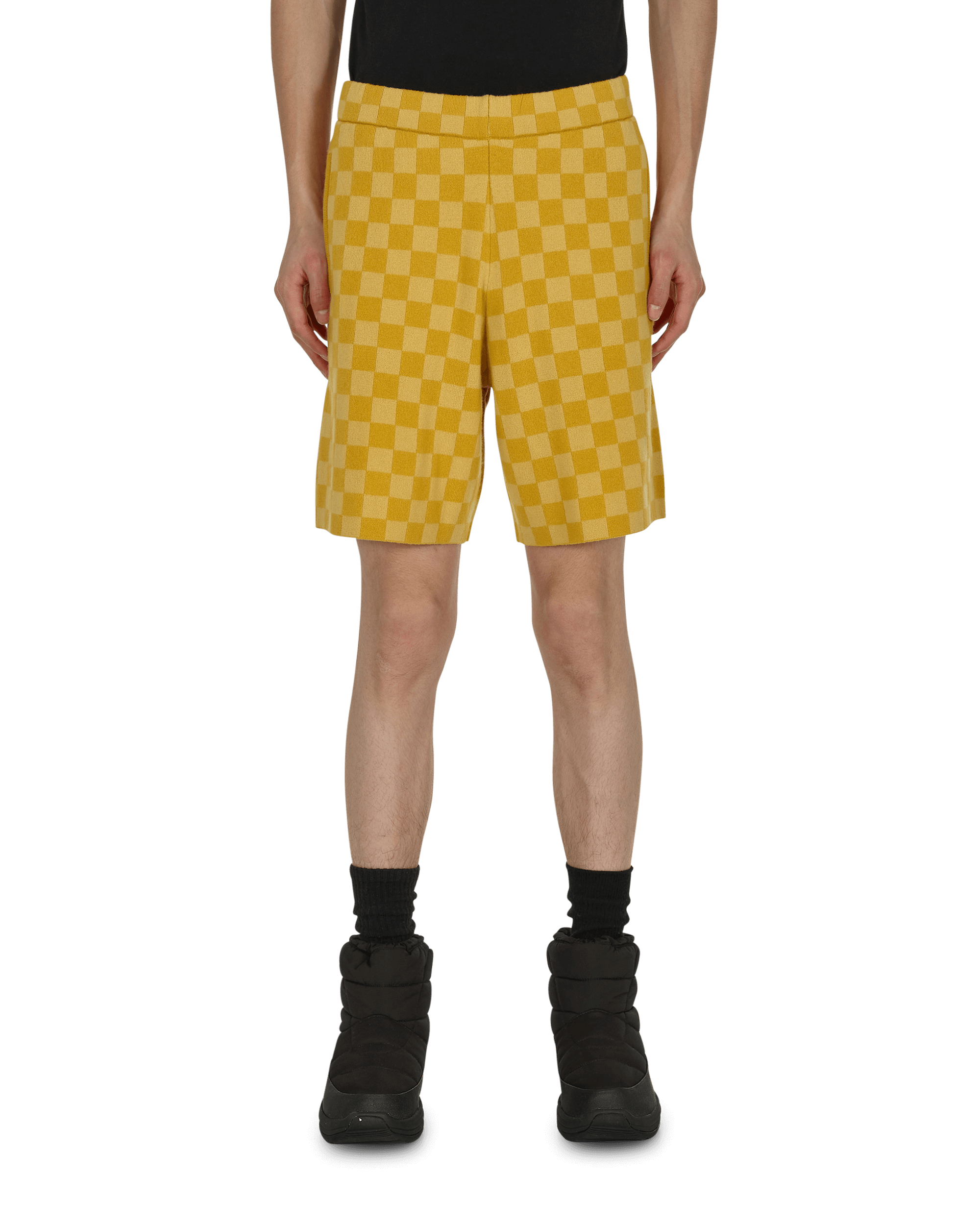 Bode Duotone Checkerboard Yellow Shorts Short MR24KT08MW001 700