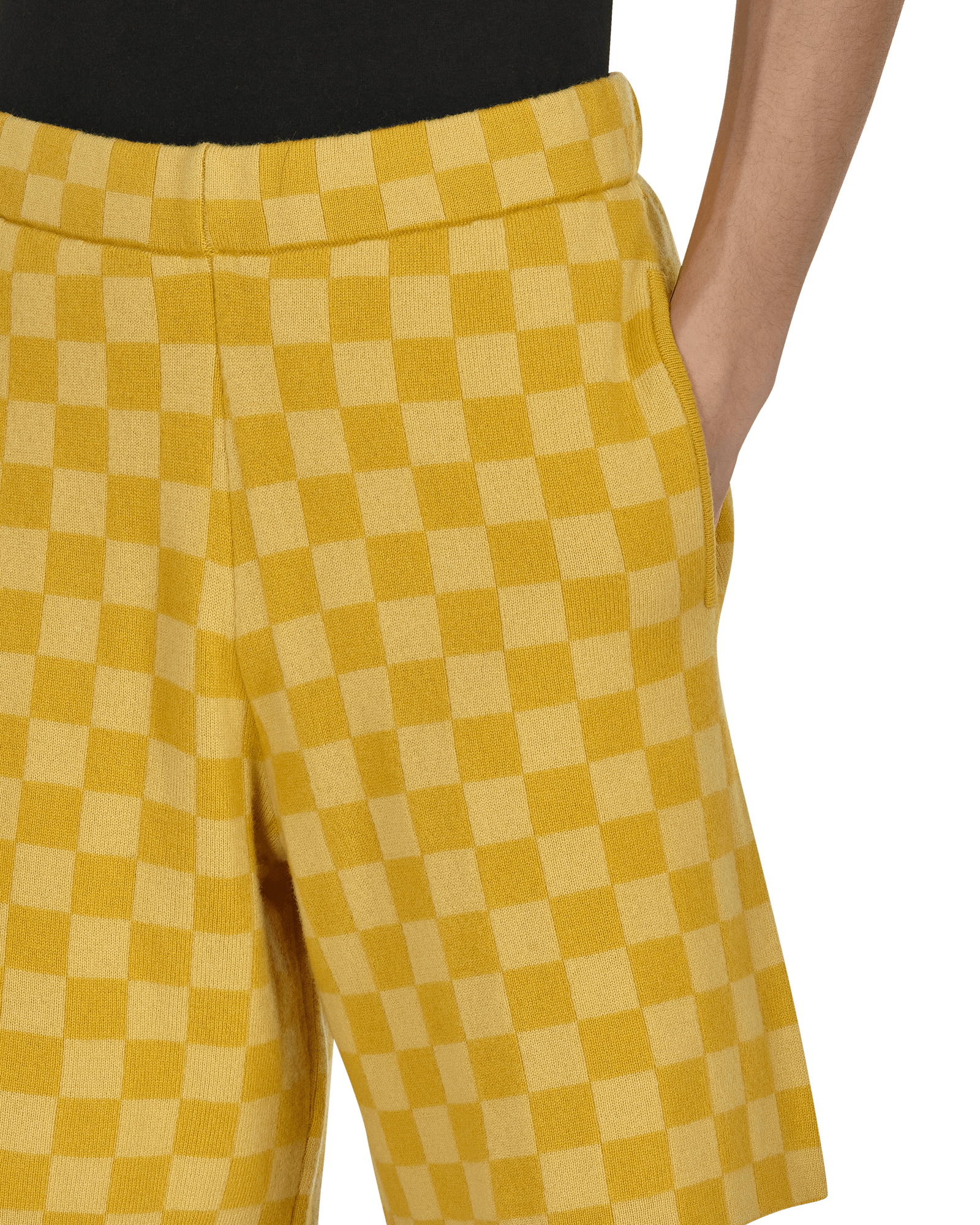 Bode Duotone Checkerboard Yellow Shorts Short MR24KT08MW001 700