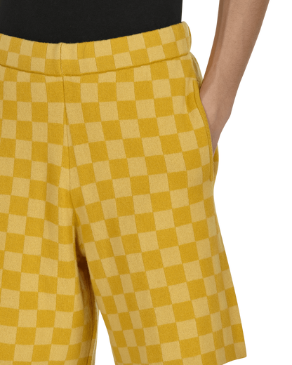 Bode Duotone Checkerboard Yellow Shorts Short MR24KT08MW001 700