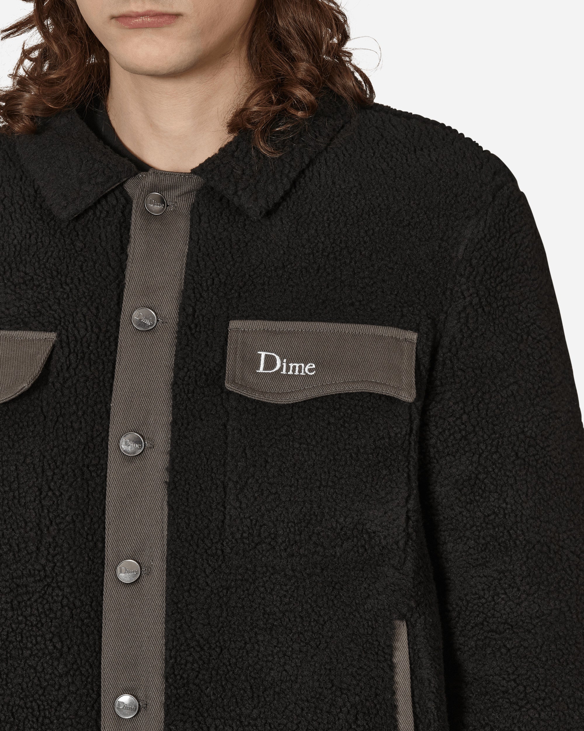 Dime Sherpa Denim Jacket Black Coats and Jackets Jackets DIMED2F3 BLK