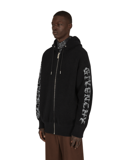 Givenchy Barbedwire Printed Black Sweatshirts Hoodies BM00TM4Y7Y001 001