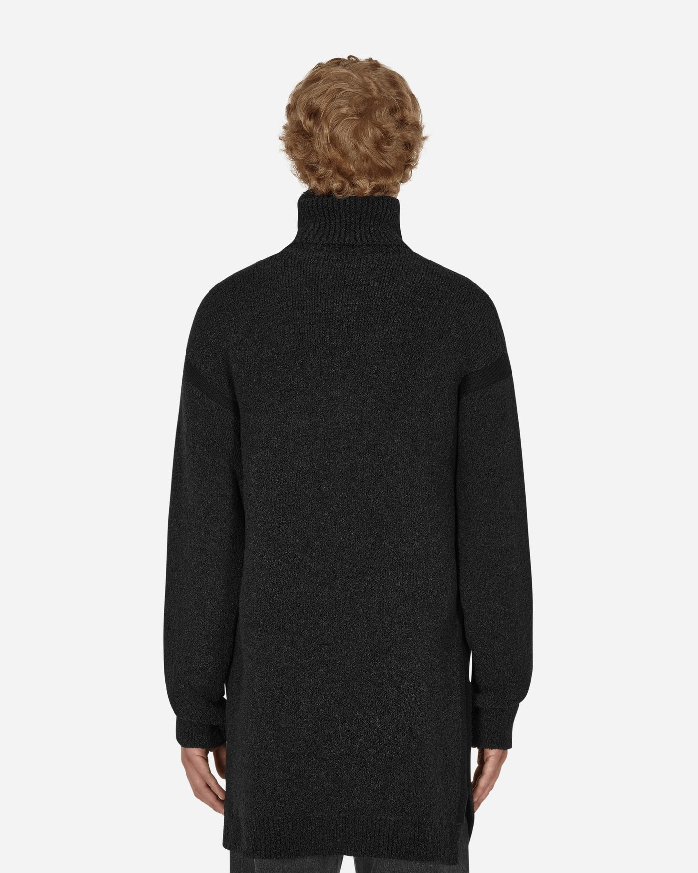 Off-White Micro Boucle Knit Turtleneck Black Black Knitwears Sweaters OMHF039F22KNI001 1010