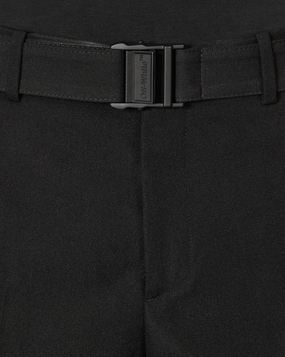 Off-White Buckle Dry Wool Slim Pant Black Pants Trousers OMCA214F22FAB002 1000