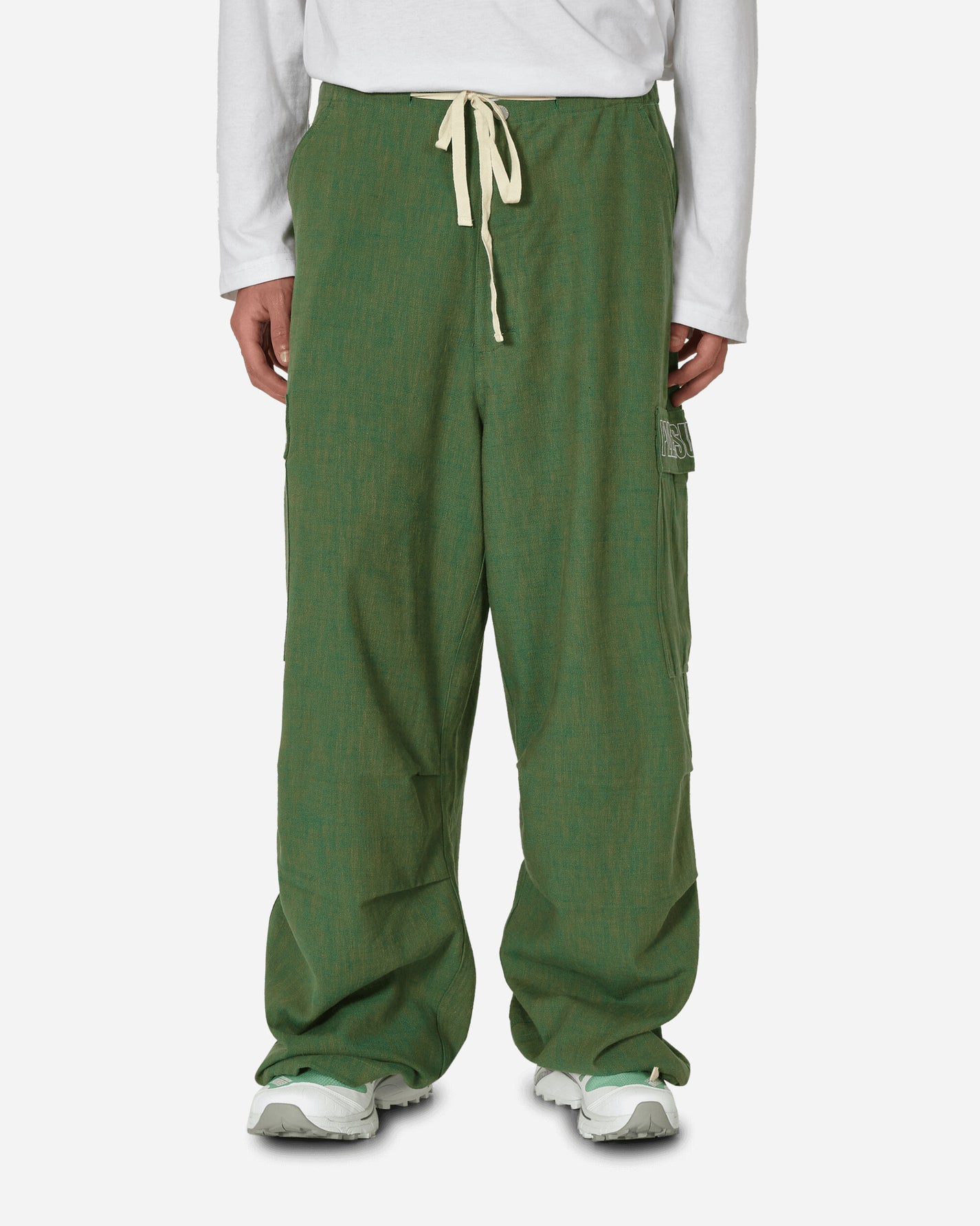 Pleasures Visitor Wide Fit Cargo Pants Green Pants Cargo P23F012 GREEN