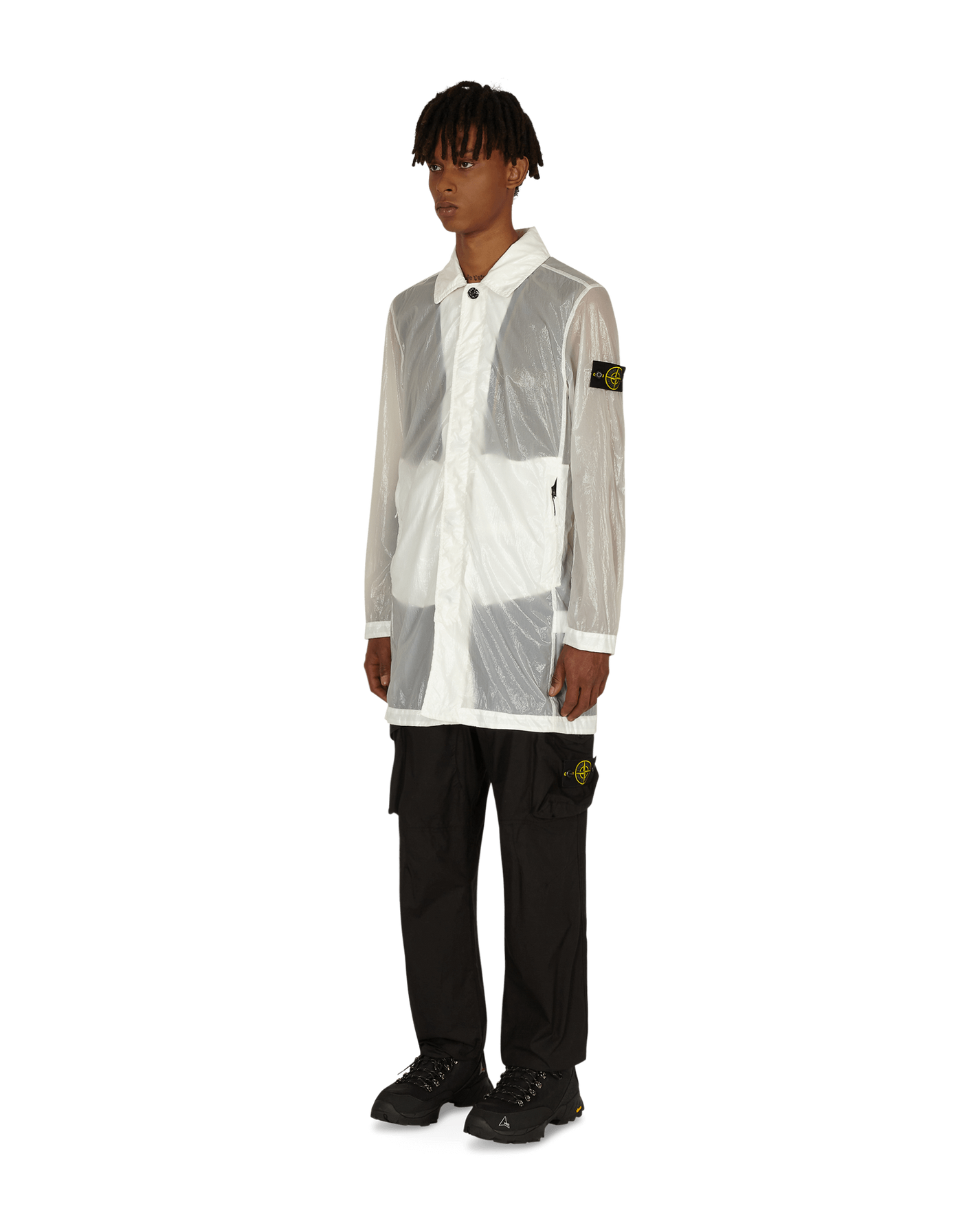 Stone Island Glass-Tc Nylon White Coats and Jackets Coats MO741570534 V0001