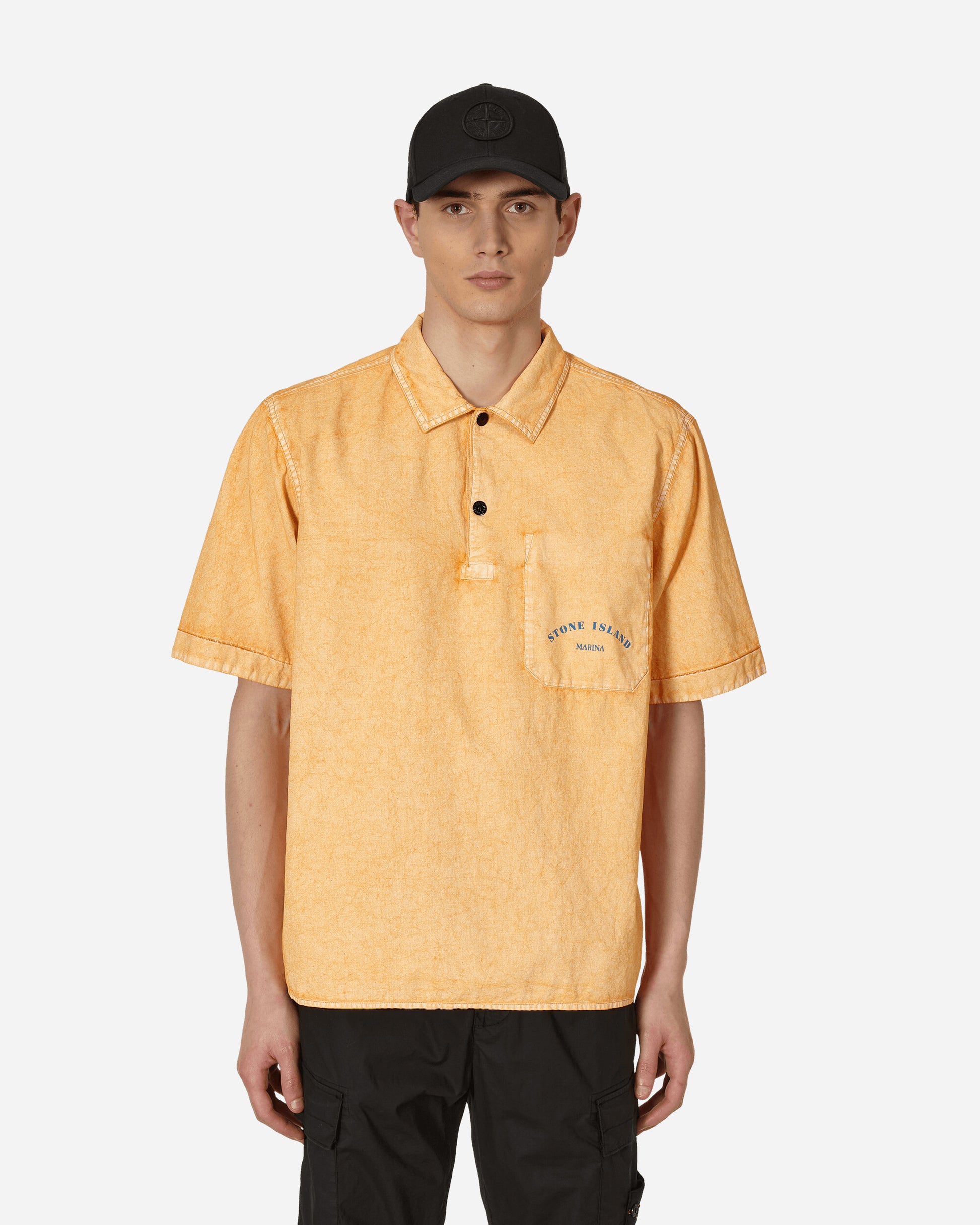 Stone Island Overshirt M/Corta Arancio Shirts Shortsleeve Shirt MO7815111X3 V0032